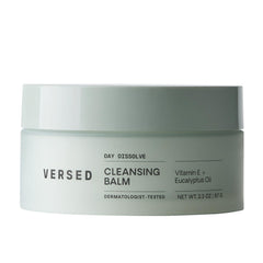 Versed Day Dissolve cleansing balm jar closeup highlighting vitamin E for a soothing cleanse