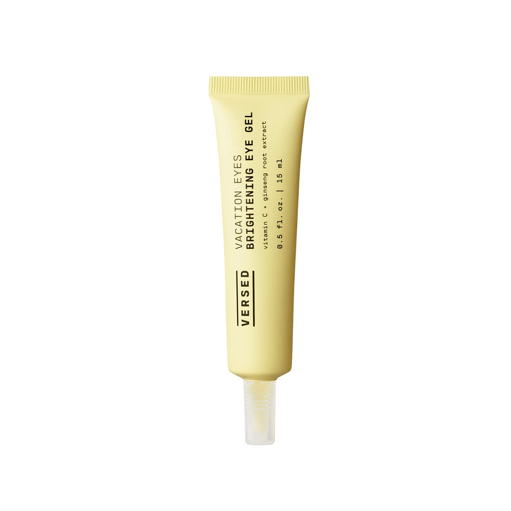 Versed Vacation Eyes gel pump offers cooling brightening for puffy eyes.