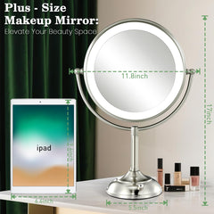 VESAUR mirror with 3 color LED lighting for daylight to warm-tone accuracy