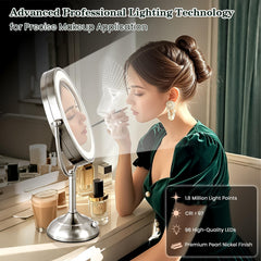 VESAUR makeup mirror lit close-up highlighting clear detail for precise work