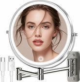 VESAUR 9-inch wall-mounted makeup mirror with 15x magnification for precise detailing