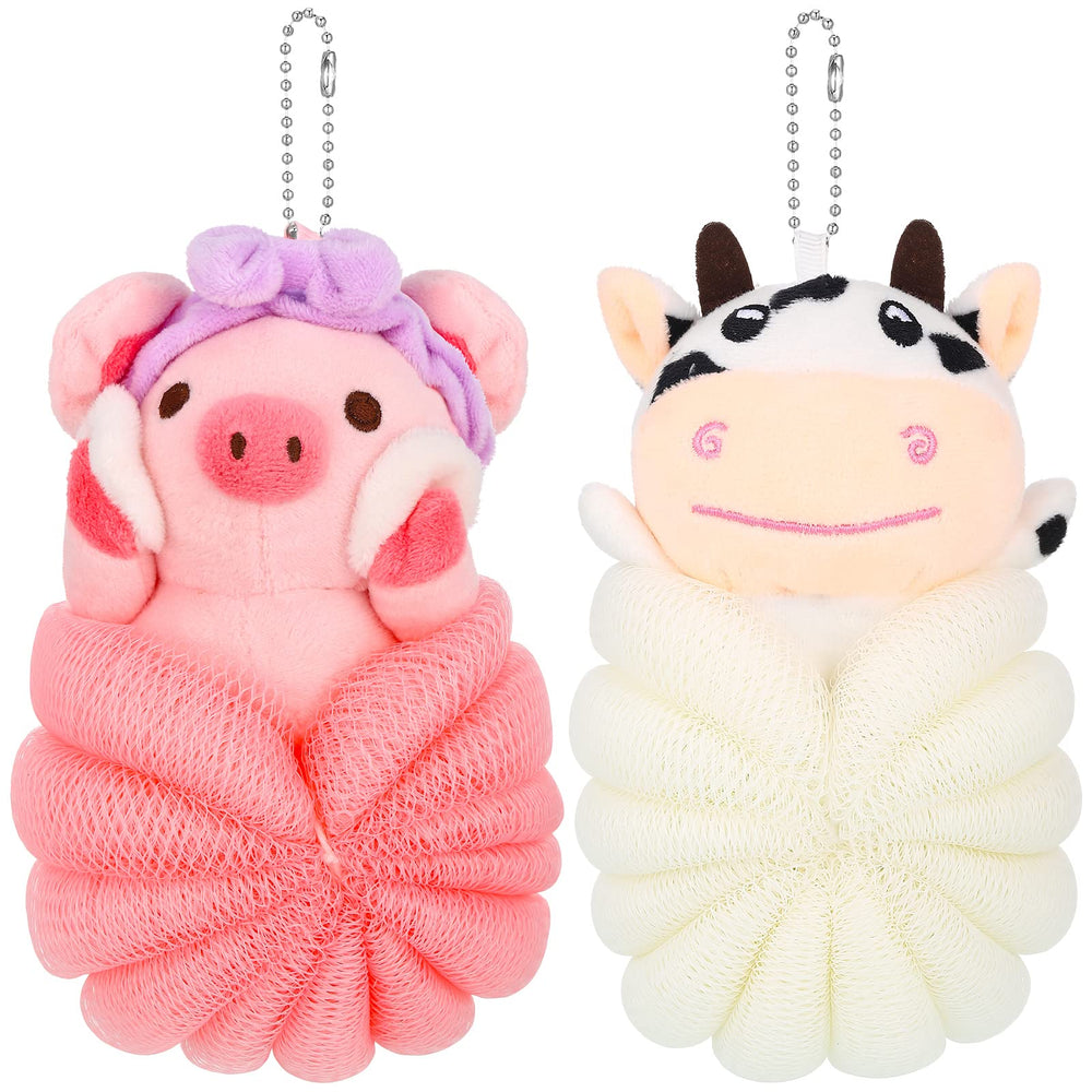 Vesici kids loofah pig-animal style creates soft lather for gentle cleansing