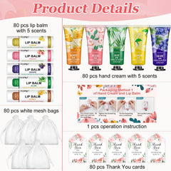 VESPRO 80-pack lip balm set shown, assorted flavors for weddings and events.