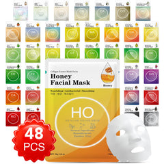 VESPRO collagen essence sheet mask close-up of 48-pack for deep hydration
