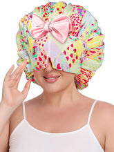 Vettres double-layer satin bonnet shown full, designed to reduce friction and protect curls overnight.