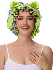 Vettres hair bonnet adjustable tie band shows a stylish bow for secure wear.