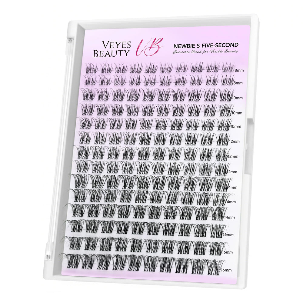 VEYESBEAUTY Aliva cluster lashes tray enabling versatile volume customization for DIY lash looks.