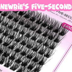 VEYESBEAUTY lash clusters being picked up with an applicator for quick DIY use