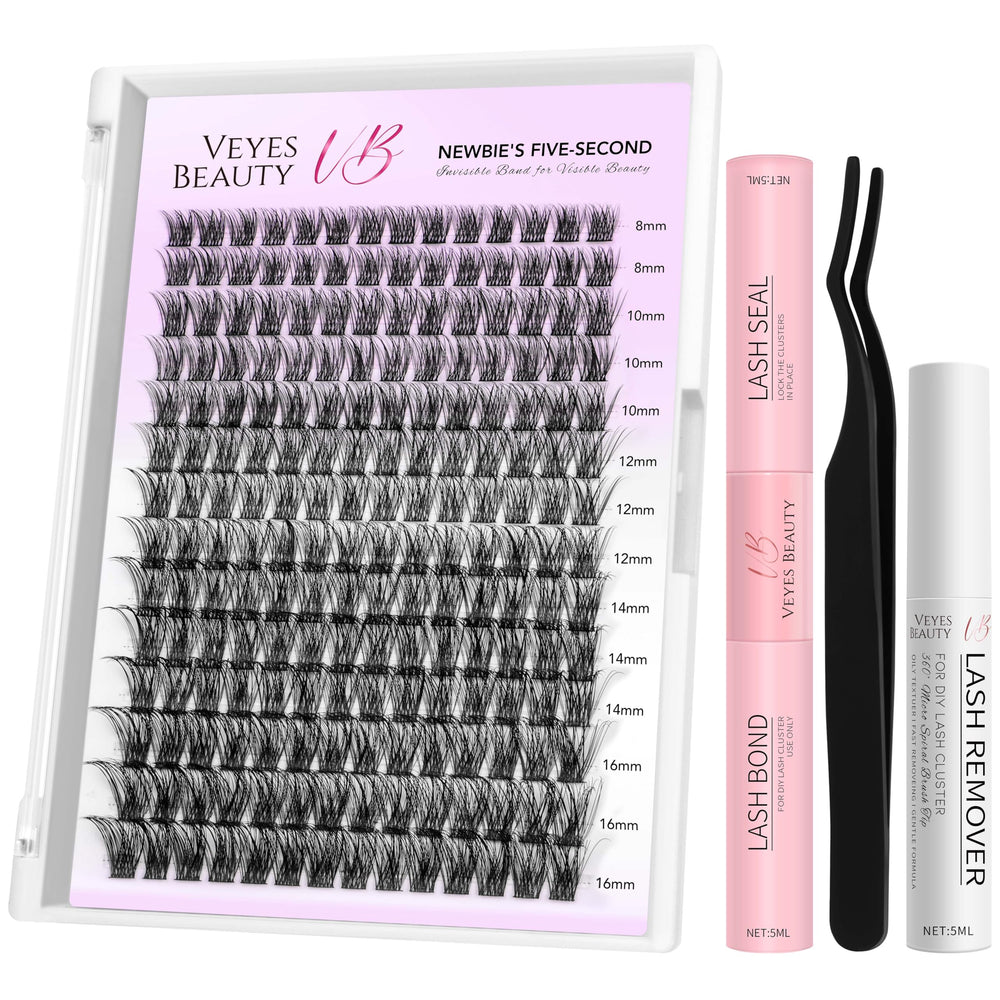 VEYESBEAUTY Lash Clusters Kit wispy lashes for effortless daily enhancement.