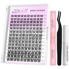 VEYESBEAUTY lash clusters kit wispy lashes for natural, customizable looks
