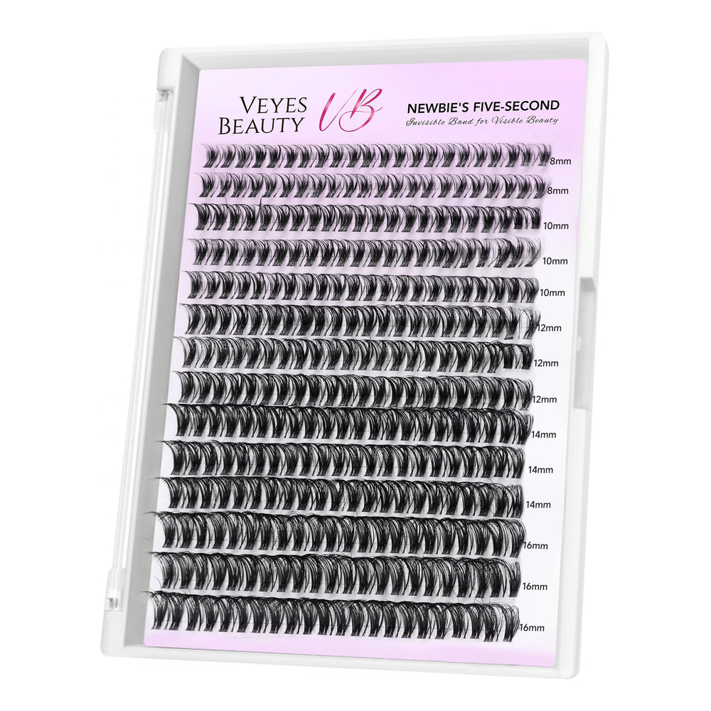 VEYESBEAUTY wispy-tray lash clusters for quick DIY volume and natural look