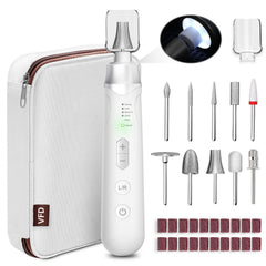 VFD electric nail file cordless 2000mAh enables portable at-home manicures and pedicures