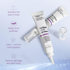 VGO Eye Cream being applied around the eye area in morning routine.