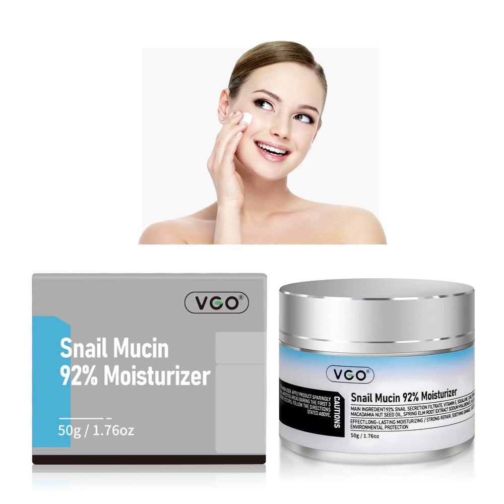 VGO Snail Mucin 92% moisturizer jar highlights rich hydration for daily skin care