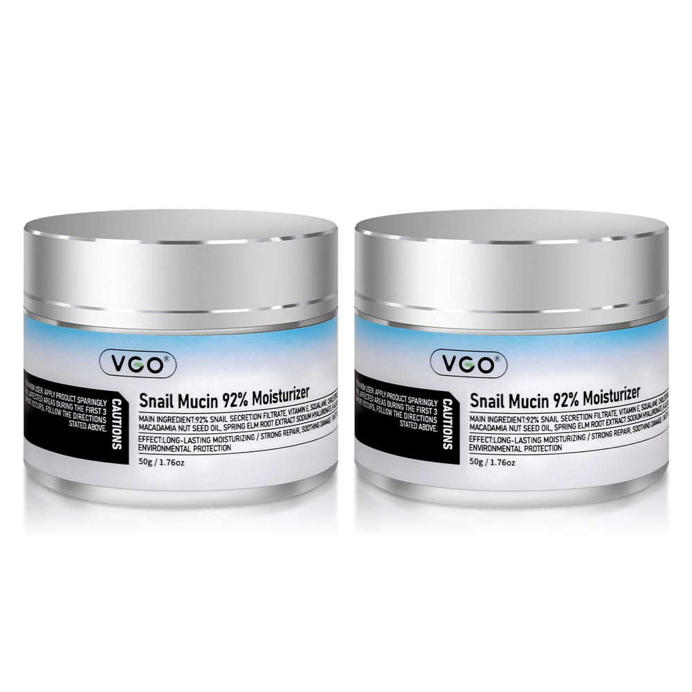 VGO snail mucin moisturizer pack bottles—two jars for extended hydration and routine flexibility.