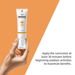 VGO tinted sunscreen SPF50 swirl on skin highlights non-sticky hydration.