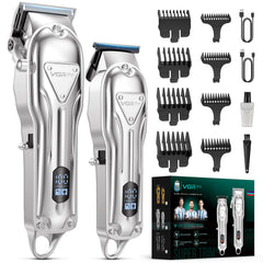 VGRPRO electric clippers with battery life display enabling cordless grooming anywhere.