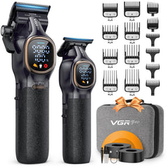 VGRPRO professional hair clippers on stand for cordless, all-day barber-grade use.