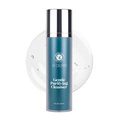 VI DERM Gentle Purifying Cleanser bottle front, fragrance-free soothing formula for sensitive skin.