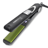 Vibrastrait Pro 1-Inch vibrating flat iron front view showing sleek design and smooth glide