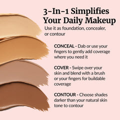 Vibriance Complexion Sticks beige shade demonstrates natural, buildable coverage for mature skin