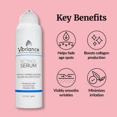 Vibriance Retinol Serum on porcelain skin shows smooth complexion potential.