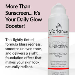 Vibriance Sheer Zinc Sunscreen tinted moisturizer delivers light coverage and hydration