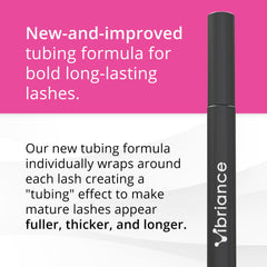Vibriance Volumizing Tubing Mascara soft black swatch reveals natural color and glow