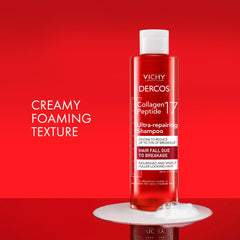 VICHY Dercos in-shower application showing layered use with pre-treatment benefits