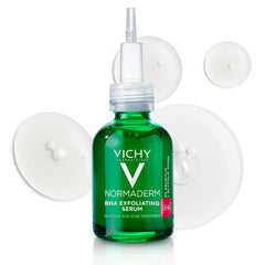 Vichy front packaging showing bottle and box, clear product benefit
