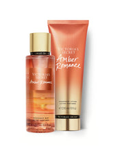 Victoria's Secret Amber Romance Mist bottle front for a rich gourmand scent.