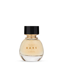 Victoria's Secret Bare note-list close-up reveals sandalwood, mandarin, violet for a woody floral profile.