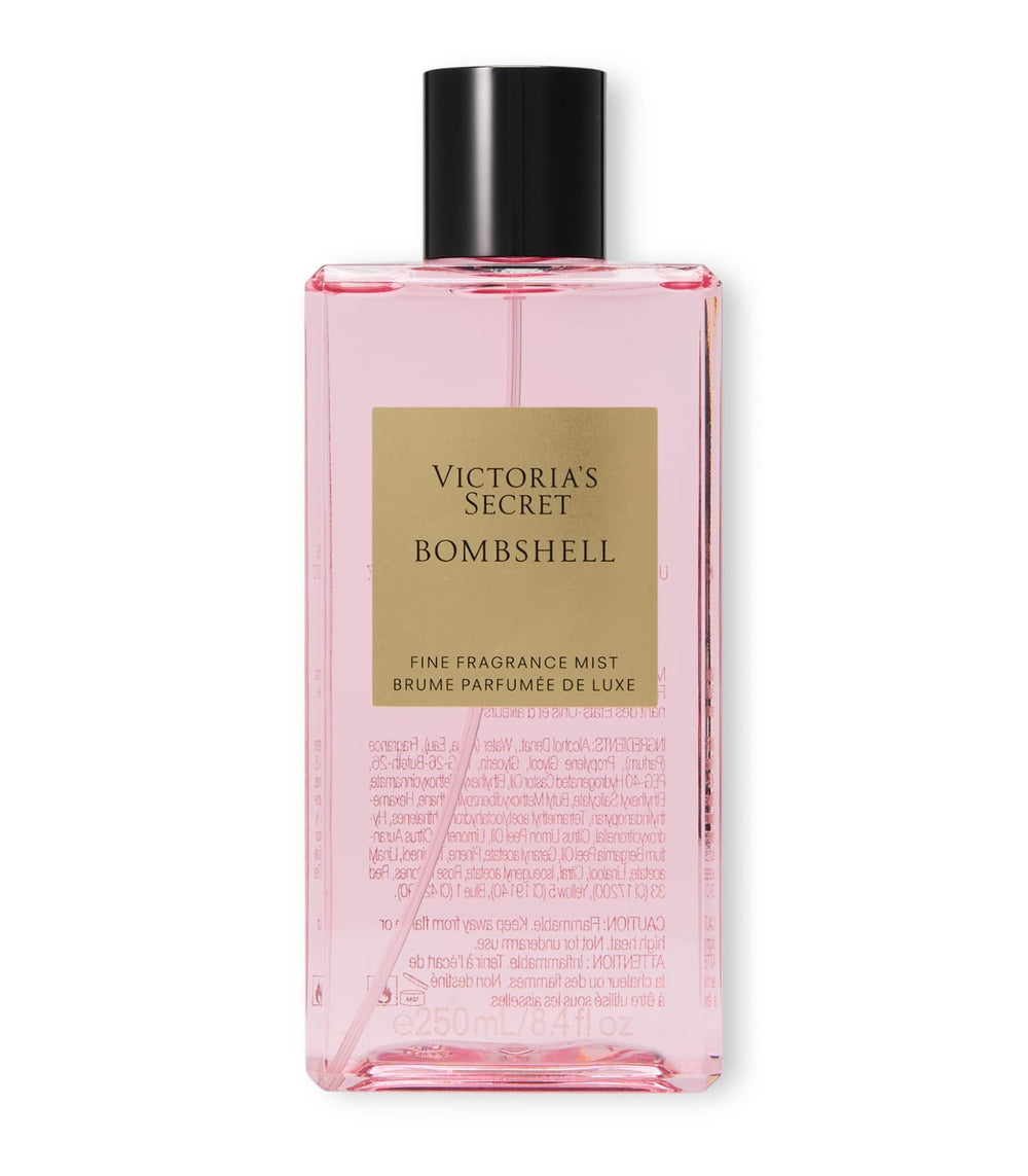 Victoria's Secret Bombshell Mist bottle-front for daily fruity floral fragrance boost