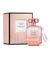 Victoria's Secret Bombshell Seduction bottle close-up highlighting floral warmth for date night.