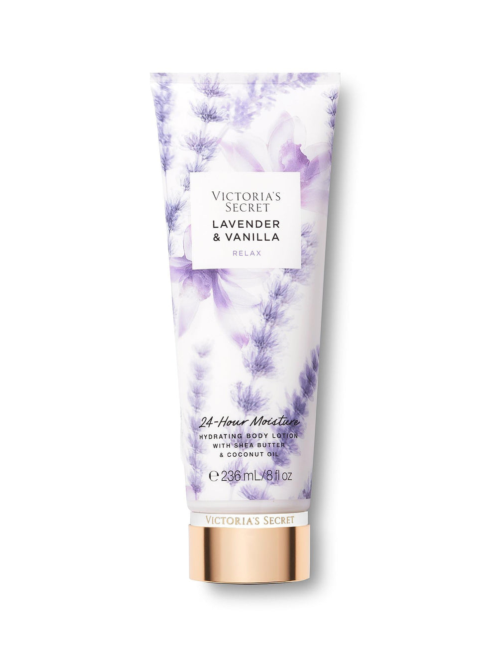 Victoria's Secret Lavender Vanilla Lotion bottle close-up highlighting hydrating formula
