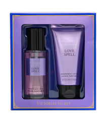 Victoria's Secret Love Spell mini mist bottle close-up for a mood-boosting daily scent.