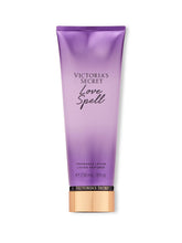 Victoria's Secret Love Spell Nourishing Lotion bottle promotes quick absorption for everyday hand and body care.
