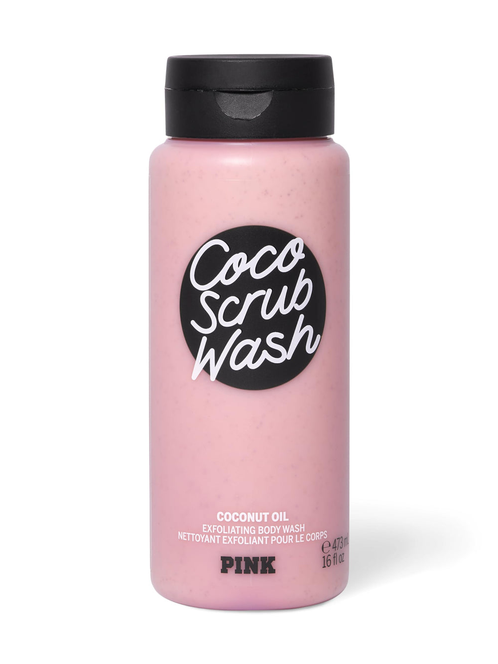 Victoria's Secret Pink Coco Scrub Wash bottle for a nourishing cleanse with coconut oil.