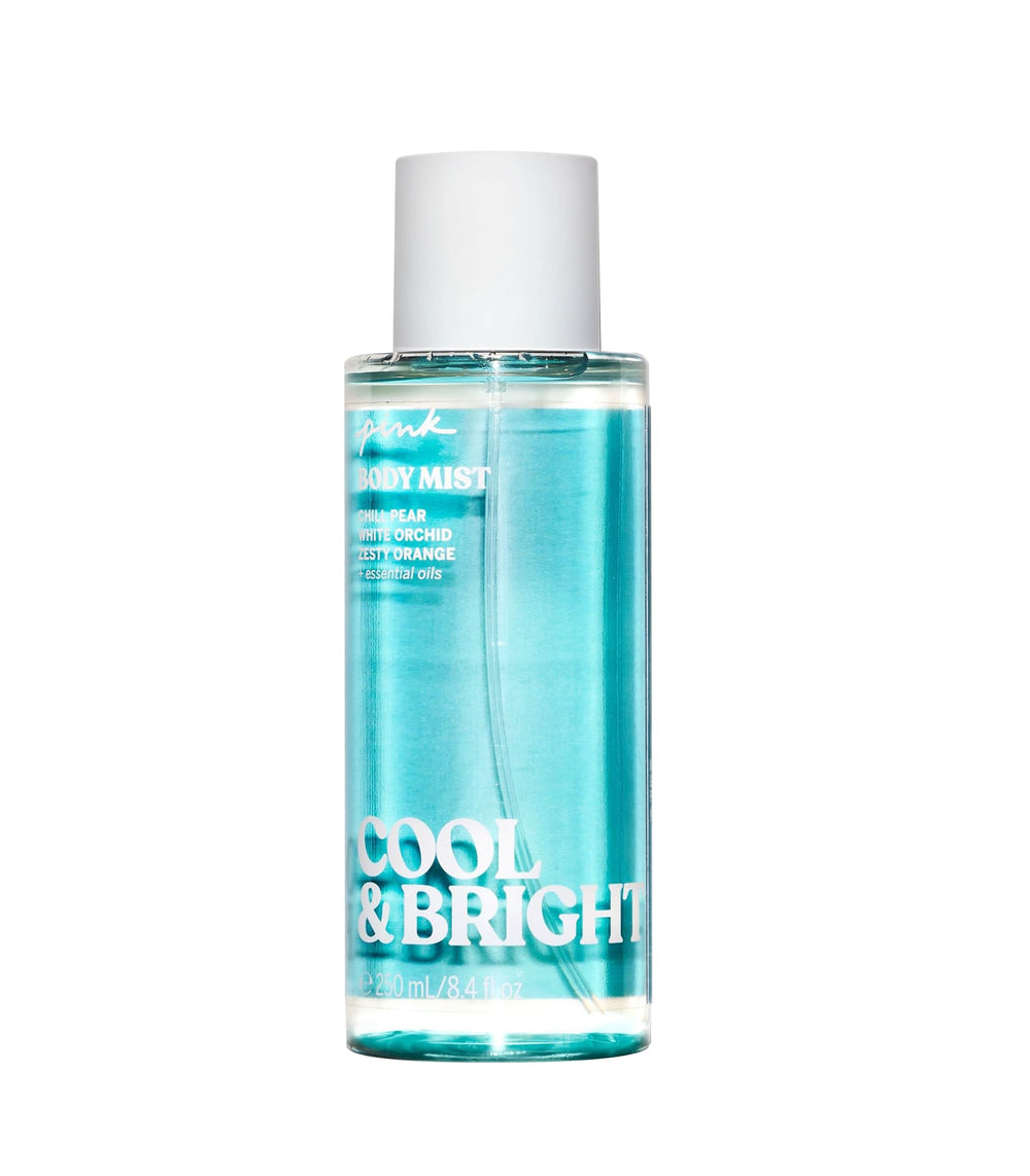 Victoria's Secret Pink Cool and Bright Body Mist bottle for daily refresh and mood lift.