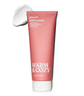 Victoria's Secret PINK Warm & Cozy lotion bottle with vanilla coconut scent for everyday comfort