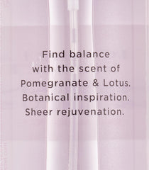 Victoria's Secret Pomegranate & Lotus Mist on hair for delicate scent retention.