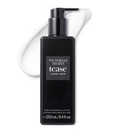 Victoria's Secret Tease Candy Noir lotion bottle shows long-lasting scent layering.