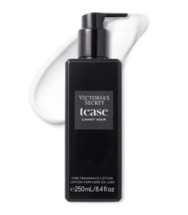 Victoria's Secret Tease Candy Noir lotion bottle shows long-lasting scent layering.