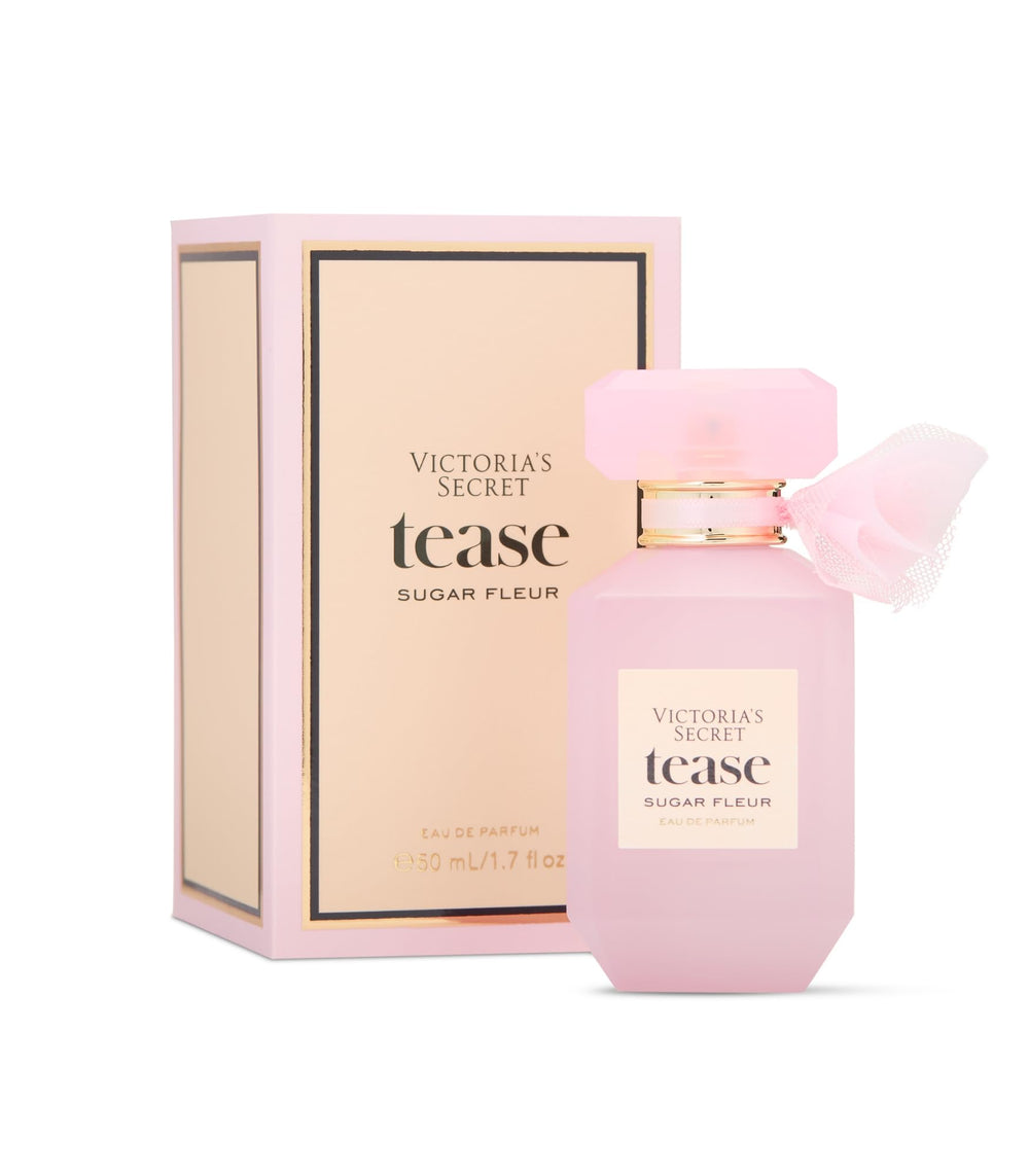 Victoria's Secret Tease Sugar Fleur bottle on vanity, ideal for everyday luxury.