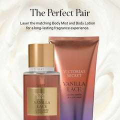 Victoria's Secret Vanilla Lace mist in spray action for quick, everyday freshness.