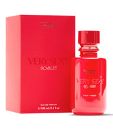 Victoria's Secret Very Sexy Scarlet bottle close-up highlighting floral musk allure for dating-night confidence.