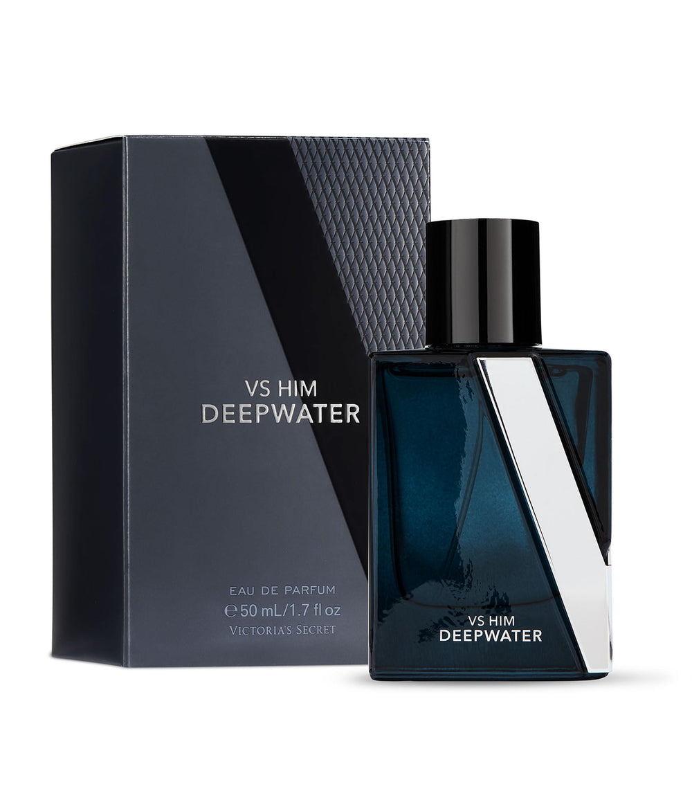 Victoria's Secret VS Him Deepwater bottle shown for a long-lasting evening fragrance.