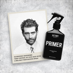 Victory Primer beach-day finish creates textured waves without heavy product.