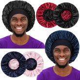 VidSel bonnet with reversible-wide-band keeps hair secure overnight