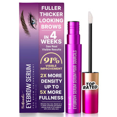 VieBeauti Eyebrow Growth Serum bottle close-up shows compact 3 mL size for travel and daily use